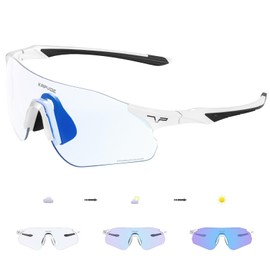 KAPVOE Photochromic Sports Sunglasses Cycling Glasses Clear UV400 Protection Women Men Motorcycle Goggles MTB Bike Running, panda