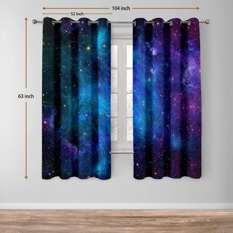 Jekeno Galaxy Blackout Curtains Outer Space Nebula Universe Starry Sky