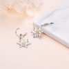 Edelweiss Earrings for Women Sterling Silver Edelweiss Flower Leverback Earrings