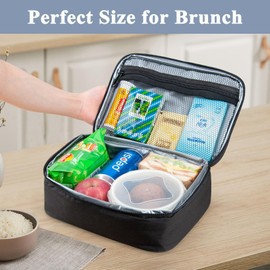 HONZUEN Insulated Lunch Bag, Lunch Bag for Men Boys Adult, Portable Thermal Cool Lunch Bag, Insulated Packed Lunch Bag for Work Picnic Outdoor Party(Black)