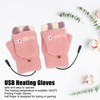 USB Heating Winter Gloves Cotton Knit Washable Women USB Fingerless