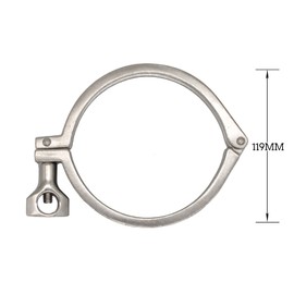 QiiMii Stainless Steel 304 Single Pin Heavy Duty Tri Clamp with Wing Nut for Ferrule TC 4" with 1 pc Silicone Gasket