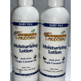 Tropical Traditions 2 Sealed Tropical Traditions Baby Silk Moisturizing Lotion, 8oz Each, Damaged