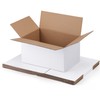 SPEPLA Shipping Boxes 9x6x4 Set of 6, White Corrugated Cardboard