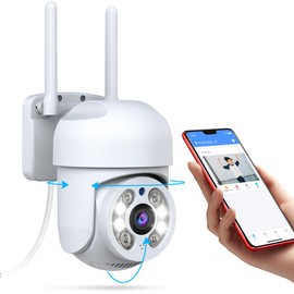 OOSSXX Security Camera, Network Camera, Wi-Fi Camera, Pet Camera, Dome Camera, Surveillance Camera, Indoor, No Construction Required, Wireless, Waterproof, Outdoor