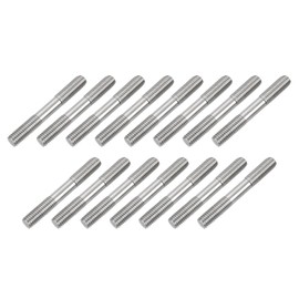 sourcing map 25Pcs M8x60mm 304 Stainless Steel Double End Threaded Stud Screw Bolt for House Maintenance