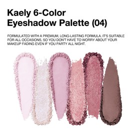 HHLTOH 6 Colors Eyeshadow Palette, Rose Pink Mauve Plum Neutral Matte & Shimmer Eye Shadow for Mature Skin, Highly Pigmented Blendable Waterproof, Easy Everyday Eye Makeup, Vegan & Cruelty-Free, 04