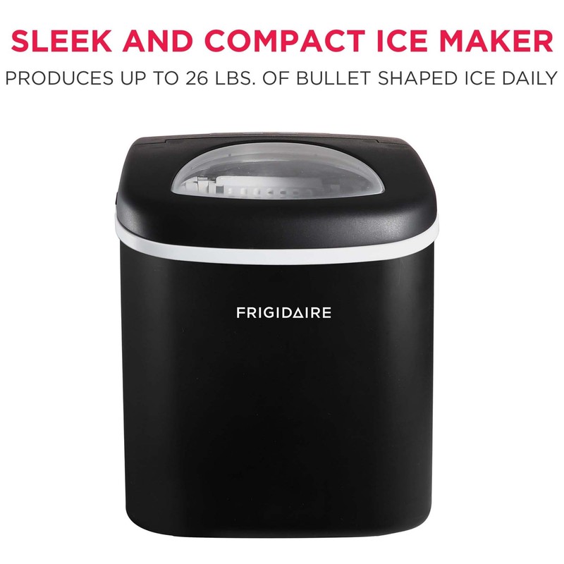 FRIGIDAIRE EFIC101-BLACK Ice Maker Machine for Countertop, 26 lbs, Adjustable