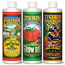 FoxFarm Fertilizer Soil Trio Liquid Nutrient: Tiger Bloom, Grow Big, Big Bloom Bottles - (Pack of 3-1 Pint)