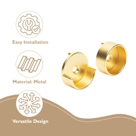 B&B Hardware Extra Pair Round Closet Rod End Support - Wardrobe Bracket Metal Rod Holders - Durable End Support - Heavy-Duty Closet Pole Holder - Upgrade Your Closet with Matt Brass End Support 1Pair