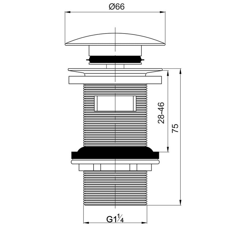 Wirquin 30120605 11/4 Inch (32mm) Mushroom Click Waste Slotted.