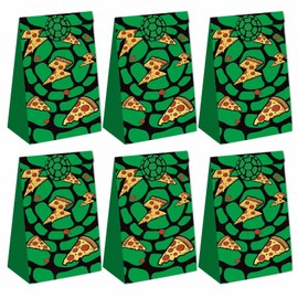 LeiGuoMinyyu 16pcs Turtle Party Gift Bags with Stickers Cartoon Goodie Gift Bags for Kids Boys Girls Theme Birthday Party Supplies Decorations