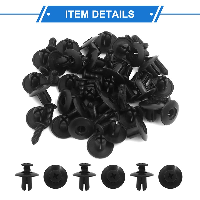 VekAuto 30 Pcs Clips Rivets Fastener, 19 x 17mm/0.75" x