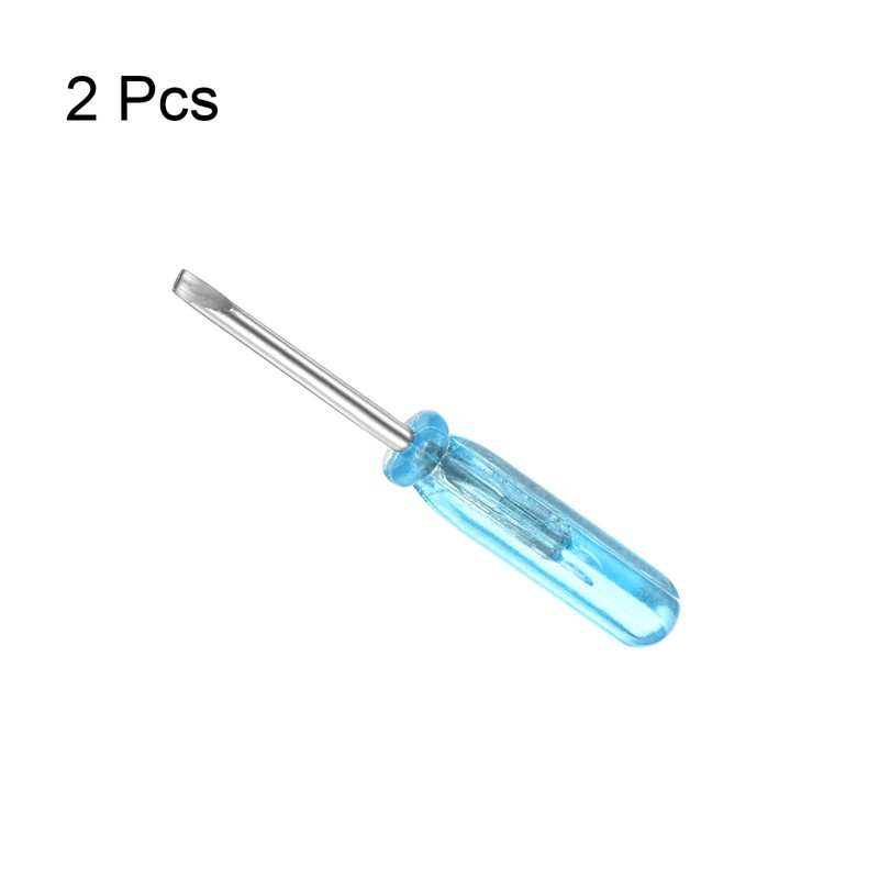 sourcing map 2 x Mini Slotted Screwdrivers, 2.0 mm Flat