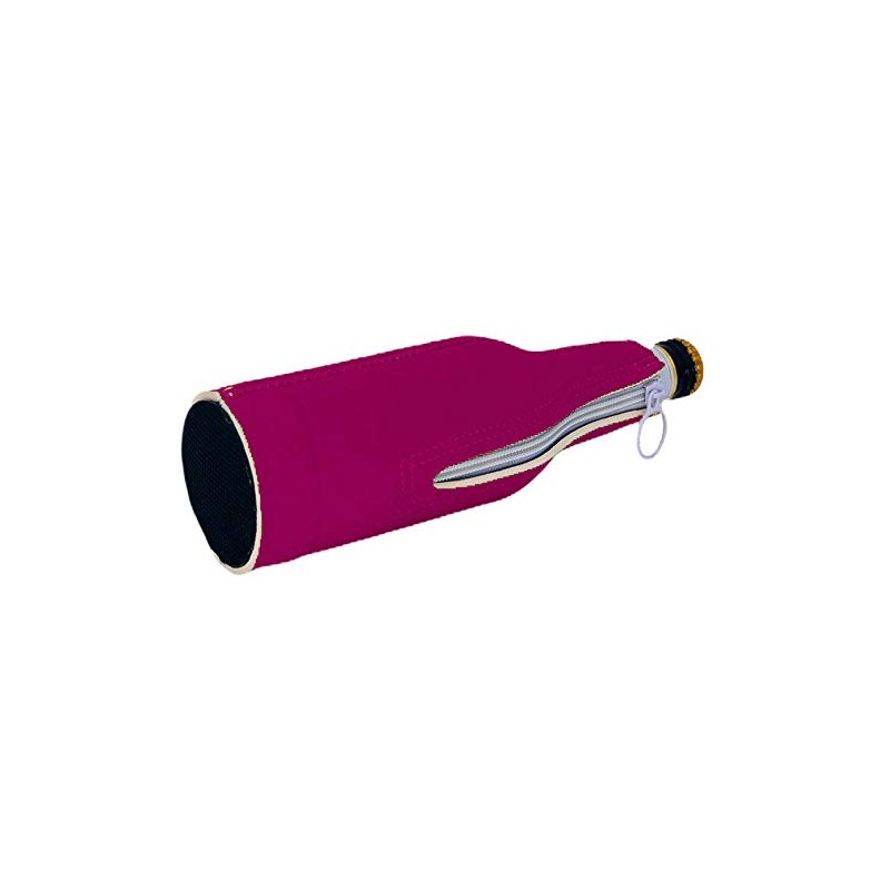 Beach Please Beer Bottle Coolie (Magenta)