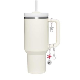 Delight Jewelry Silvertone Coach Eternity Ring - Silvertone Bow Charm Accessory for Tumblers and Thermal Cups