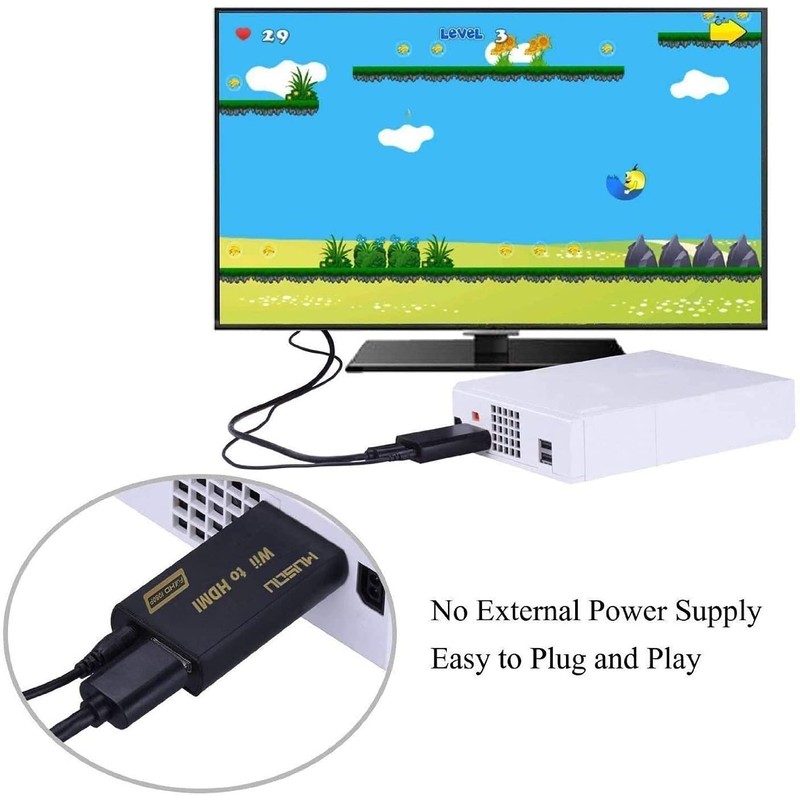 TLsiwio Wii to HDMI Video Signal Converter Full HD 1080p