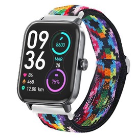 IDW13,IDW16,IDW19 Smartwatch Bands, Lamshaw 22mm Stretch Elastics Nylon Adjustable Replacement Strap Accessories for Men & Women Compatible for TOOBUR,TEMINICE,VRPEFIT,Konitee,Gydom,Faweio IDW13 Watch