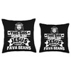 Girl runs on Jesus and fava beans Throw Pillow, 16x16,
