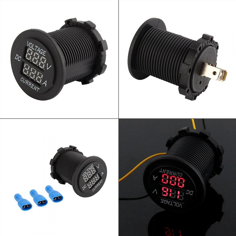 KIMISS Voltmeter Ammeter, Car Motorcycle DC 12-24V Dual LED Digital
