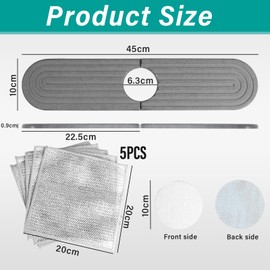 RtottiM Diatomaceous Earth Stone Sink Splash Pad 45 x 10 cm Tap Splash Guard Pans Absorbent Mat Diatom Mud Tap Mat Tap Absorbent Mat