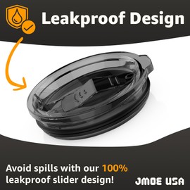Jmoe USA Replacement Lid For Yukon 20 oz Freedom Tumbler | Slider Lid Design | 100% Leakproof Design | Made of BPA Free Tritan Plastic | Dishwasher Safe (2-Pack)