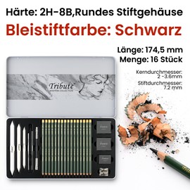 MARCO Professional Sketching and Drawing Pencils Set, 25 Pieces Pencils for Drawing Set Pencils Various Hardness Levels Set Charcoal Pencils for Drawing, Ideal for Beginners and Artists (25 Pieces