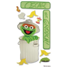 Oscar The Grouch Dimensional Stickers