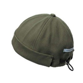 Docker Cap Brimless Hat for Men Women Skullcap Beanie Peakless Hats Rolled Cuff Retro Miki Hat with Adjustable (Green)