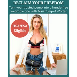 Pump Bag - Wearable and Portable Breast Pump Storage, Travel & Carrying Case - Fits All Small Pumps: Baby Buddha, Spectra Compact, Elvie Stride - Pump-A-Porter Mini