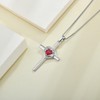 Wisbal Heart-Shaped Cross Necklace 925 Sterling Silver Cross Pendant Created