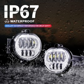 Z-OFFROAD 2pcs 63W LED Fog Lights Lamps Replacement for 2002-2008 Dodge Ram 1500 2003-2009 Ram 2500 3500 2004-2006 Durango Truck, Driver and Passenger Side - Chrome