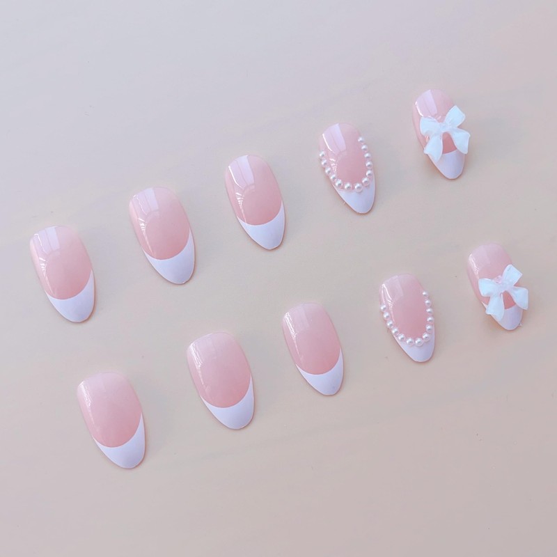 Press On Nails, Beauty Pattern Summer Cute Glue on Nails,