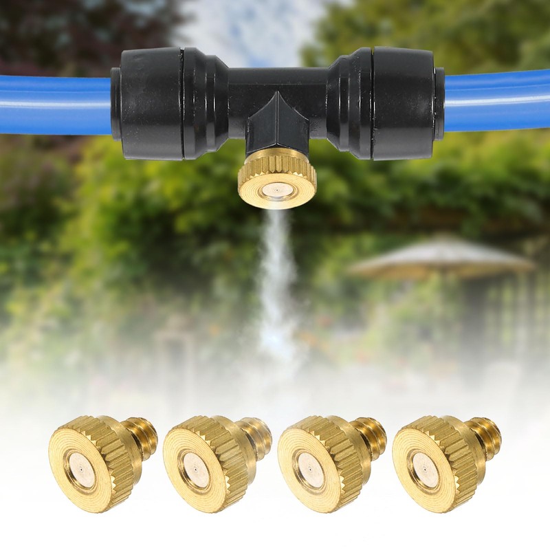 sourcing map Brass Misting Nozzle, 10/24 UNC 0.1mm Orifice Dia