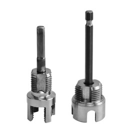 Pipe Thread Cutting Tool,Integrated Internal & External Pipe Threading Tool, Electric Drill Compatible PVC Pipes Threader Kit, 1/2" 3/4" Pipes Sizes Rethreading Tool(COLOR:silver)