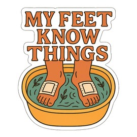 Foot Bath with Detox Pads Wellness Zine Illustration Sticker (2.5" x 3")