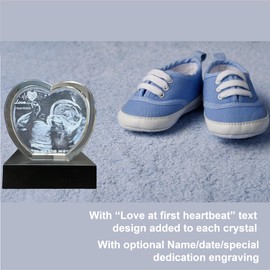 PD 3DPIXDANCE Custom 3D Ultrasound Crystal Picture Frame, Perfect Keepsake for Ultrasound Pictures, Baby Keepsake, Baby Announcement, Unique Gifts for Expecting Mom Parents (Large-Heart)