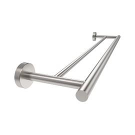 BATHDANCE Double Towel Bar, Brushed 24 Inch 304 Stainless Steel Towel Rack for Bathroom Kitchen Hand Towel Holder Dish Cloths Hanger SUS304 Wall Mount Total Length 27 Inch (Brushed Grey)