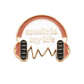 Music Brooches for Girls Boys Musician Music Lover Lapel Pins for Party Dance Music is My Life Sweater Shawl Pin Accessories for Women Dress Clip Music Note Brooch Pins