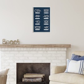 Stupell Industries Boating Knots Nautical Diagram Wall Plaque Art, Design by Lil' Rue, 13 x 19