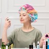 Cabreche Luxury Shower Cap Satin Silk Lined Adjustable Elastic Reusable