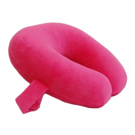 Wolf Essentials Wolf Essentials Kids Travel Neck Pillow - Cozy Soft Microfiber, Compact Design for Airplane, Car Seat, or Toddler Travel Support C Pink