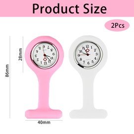 2 Pcs Nurses Fob Watch, Fob Watch, Fob Watches for Nurses, with Pin Fob Watch Easy to Carry Fob Watches for Nurses Suitable for Health Care Nurse Doctor Paramedic