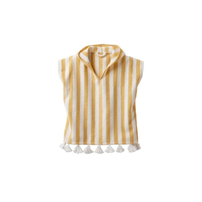 Vertbaudet Baby Bath Poncho Yellow Striped 62/68, Yellow Striped