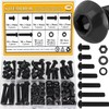 150 Pieces M6 Screws Nuts Washers Set Black, Sutemribor M6