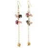Nupuyai Natural Tourmaline Crystal Hook Dangle Earring for Women, Handmade