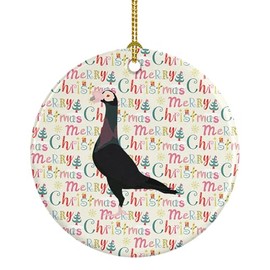 Caroline's Treasures English Carrier Pigeon Christmas Ceramic Ornament Christmas Tree Hanging Decorations for Home Christmas Holiday, Party, Gift, 3 in, Multicolor