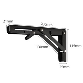 Pack of 2 Folding Bracket Folding Shelf Brackets Angle Shelf Bracket Space Saving Folding Shelf Wall Folding Hinge Folding Angle for Office Folding Table Wall Mounting (200 mm)