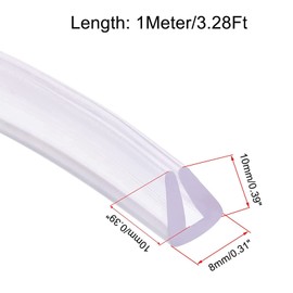 TA-VIGOR Trim Seal, Transparent PVC U-Seal Channel Edge Protector Sheet, Fits 1-3mm Edge 1Meter/3.28Ft Length, 0.39" Height