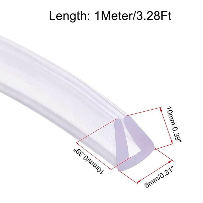TA-VIGOR Trim Seal, Transparent PVC U-Seal Channel Edge Protector Sheet,